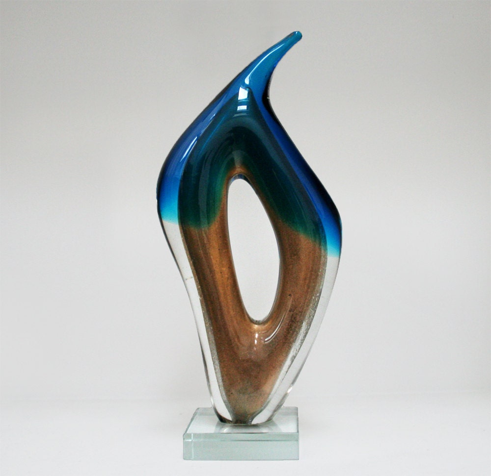 Large Murano Sommerso Sculpture - 1970s