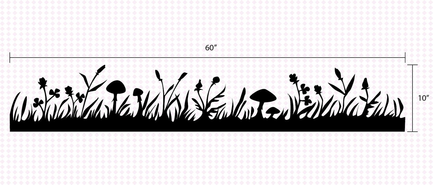 Grass border wall decal - wall border