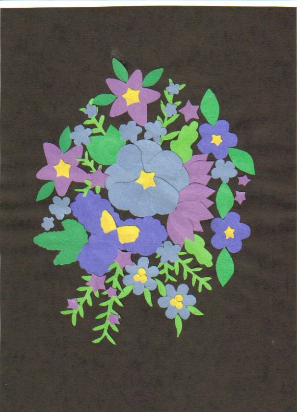 Blue Flower Construction Paper Collage 11 1 2 Inch By Laurelfloral