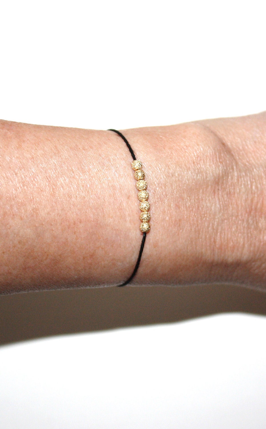 Stardust Gold Bead Wish Bracelet - Seven Beads - Seven Wishes