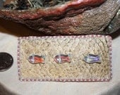 Native American tanned, beaded Alaskan Yukon Athabascan silver salmon skin barrette