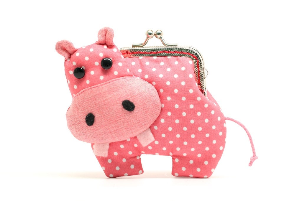 Little romantic pink hippo clutch purse - misala