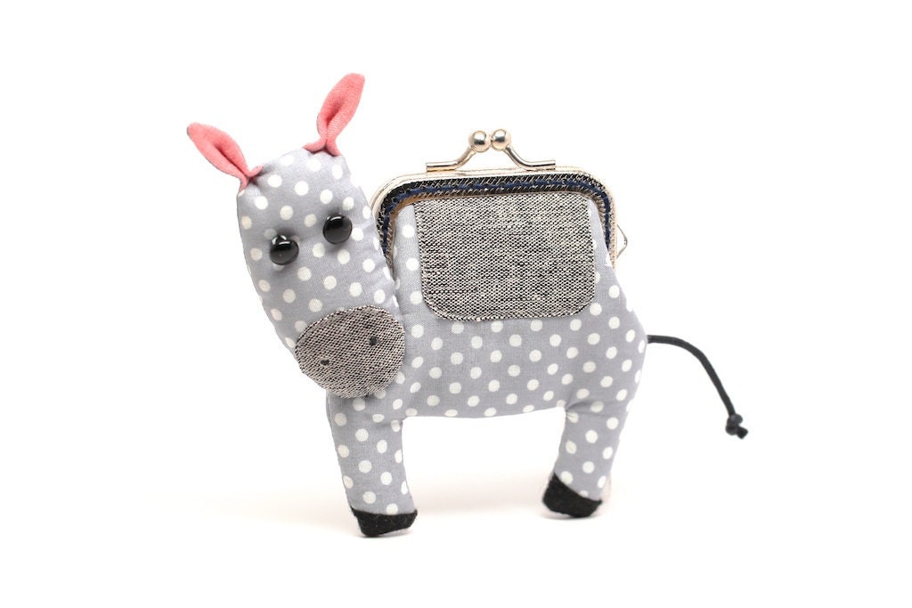 Little silvery grey mule clutch purse