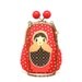 Red starry candy Russian doll clutch pouch