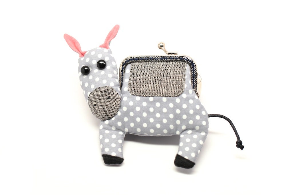 Little silvery grey mule clutch purse