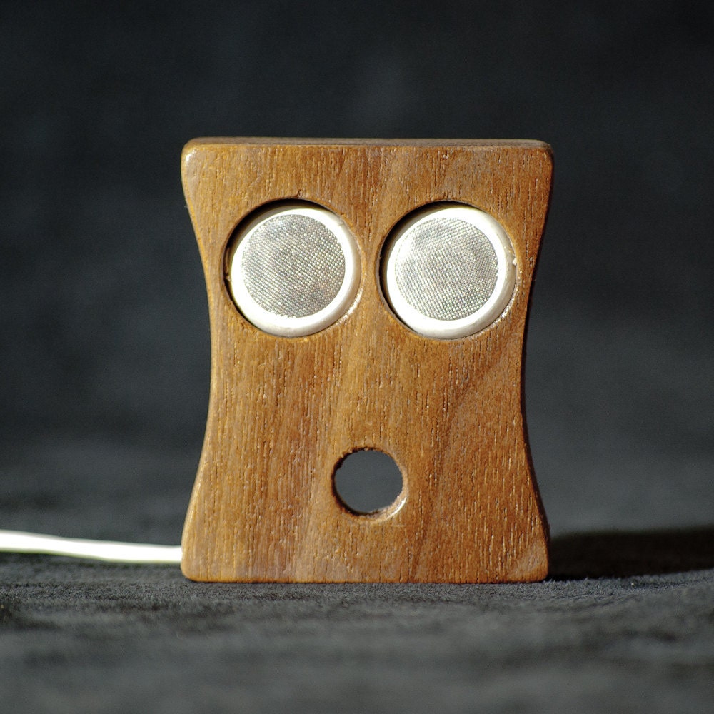 Walnut "Oh Face" Earbud Holder