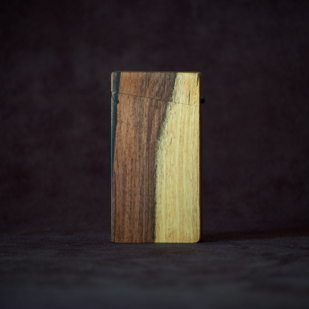 Morado (Special Stock) Moo Card Case (Mini Business Card Holder) - Bolivian Rosewood (Morado) and Teak