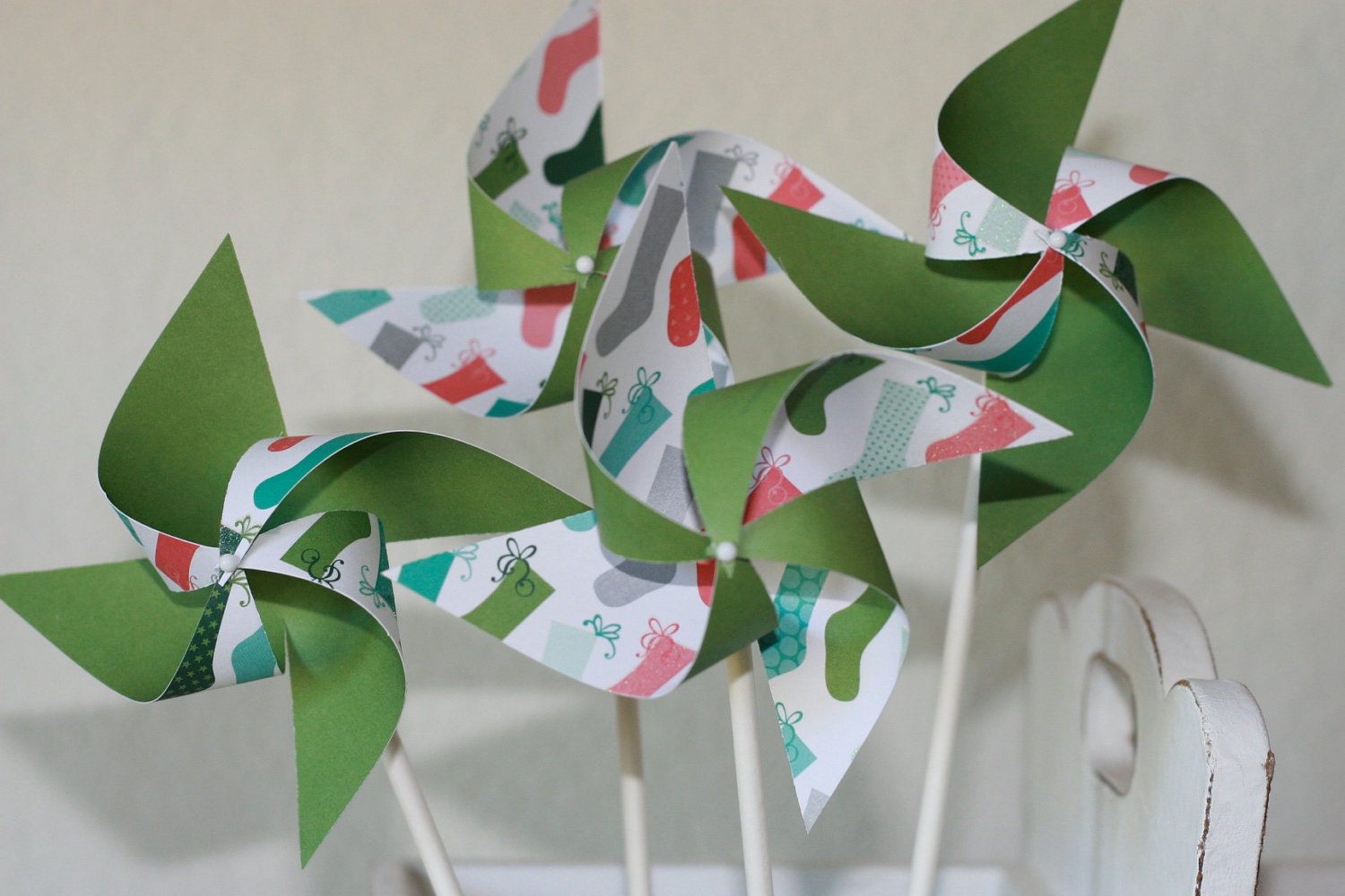 Holiday Party favor Pinwheels  -12 Mini Pinwheels (Custom orders welcomed)