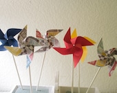 Carnival Circus Decor vintage/Retro - 12 mini Pinwheels Going to the Fair (Custom orders welcomed)