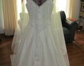 Wedding Veil Fingertip Waterfall Length Ivory Tulle