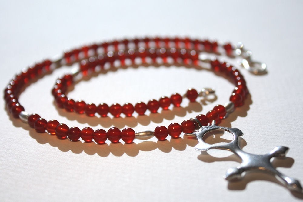 Tuareg Croix du Sud Necklace with Carnelian Beads