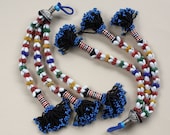 Brightly Beaded Tribal Tassels with Shells - Matching Pair