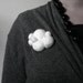 Pure white angora winter treat pin - The Little Ice Age Brooch - soft sparkly cluster