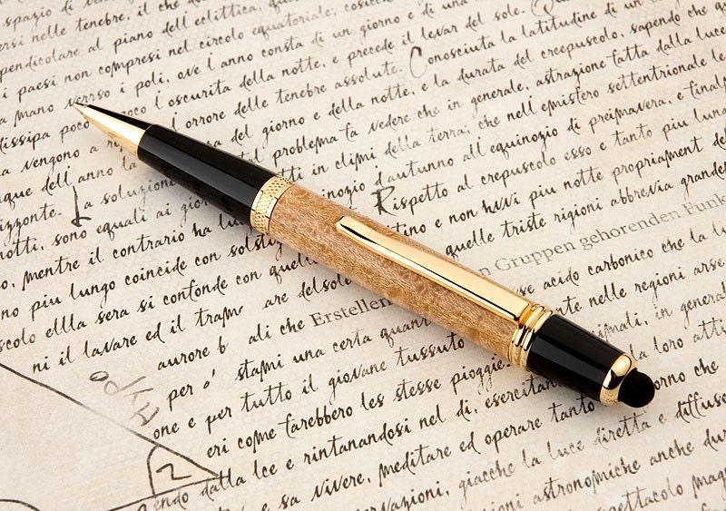 Birdseye Maple Wall Street and Stylus Ball Point Pen - Hand Made