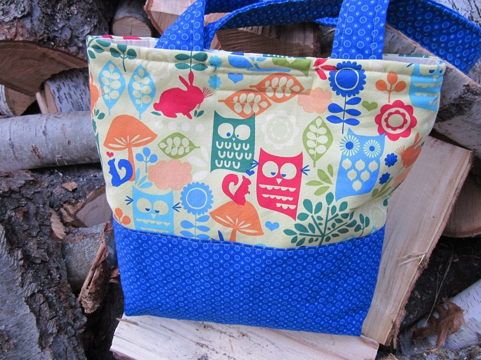Owl, woodland animals, diaper bag, totebag