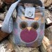 Owl totebag, recycled wool