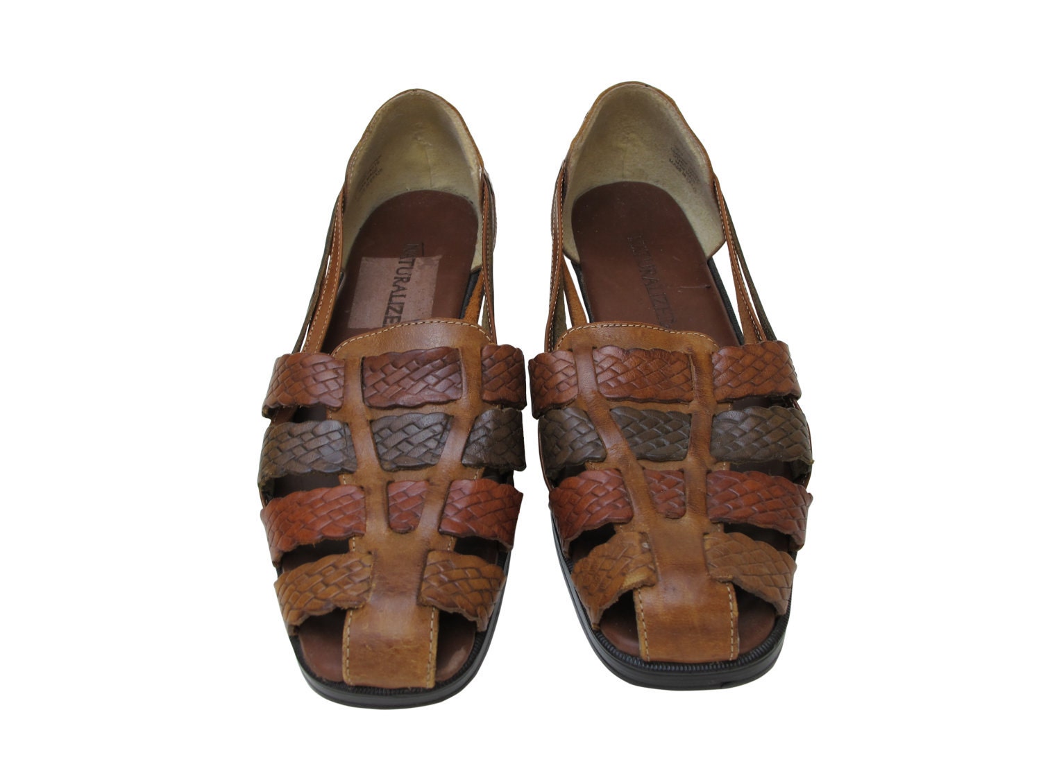 Vintage Brown Huarache Sandals, Size 8.5