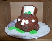 Mom's Killer Cakes Cars Inspired Towmater Tow Mater Cupcake Mini Cake and Boulder Cake Pops Local Orders Pick-up or Delivery Available