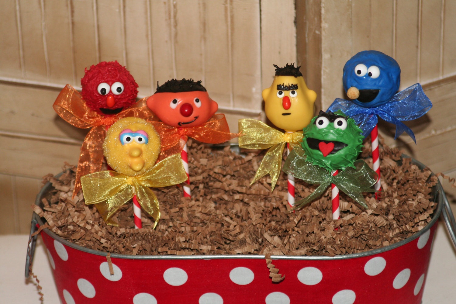 Mom's Killer Cakes & Cookies Sesame Street Inspired Cake Pops Mixed Dozen Oscar the Grouch, Elmo, Cookie Monster and More