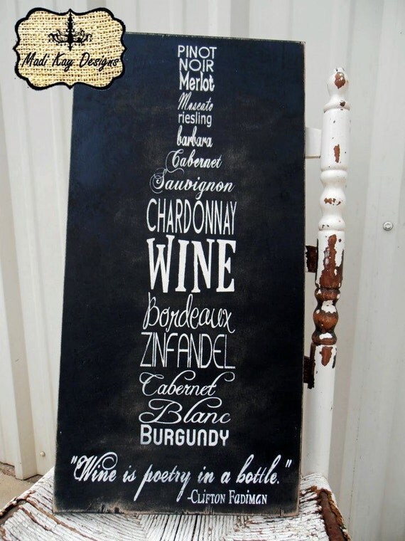 Wine Sign, Cellar Sign, Merlot, Cabernet,  12x24 for the Wine Cave/Cellar Subway Sign