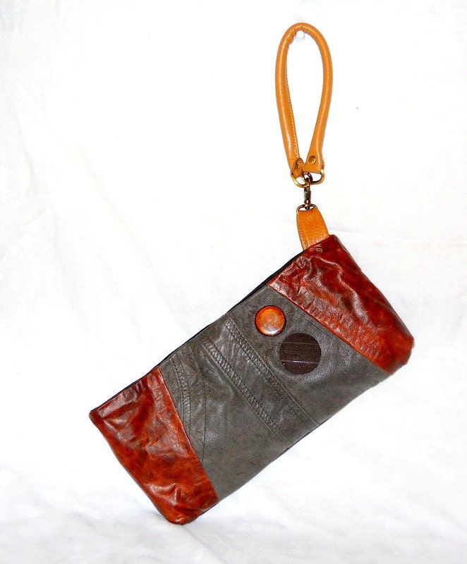 Brown Leather Wristlet