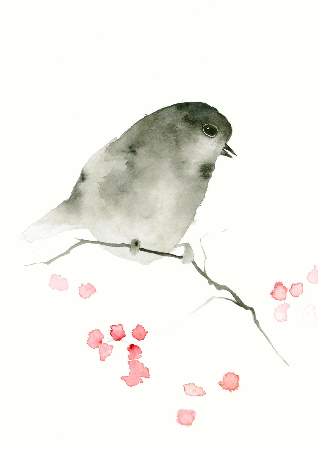 Bird Art Print - Little Black Bird