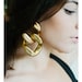 Sale - Oversize Golden Chain lightweight metal Earrings