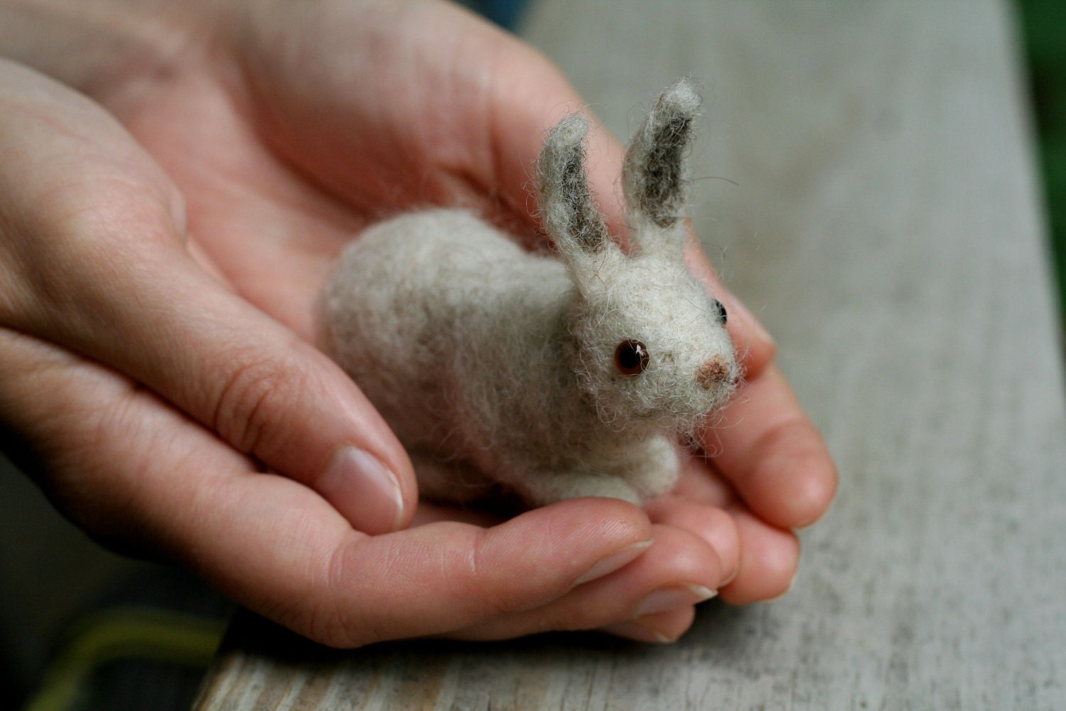 Needle Felted Easter Bunny Rabbit Oatmeal