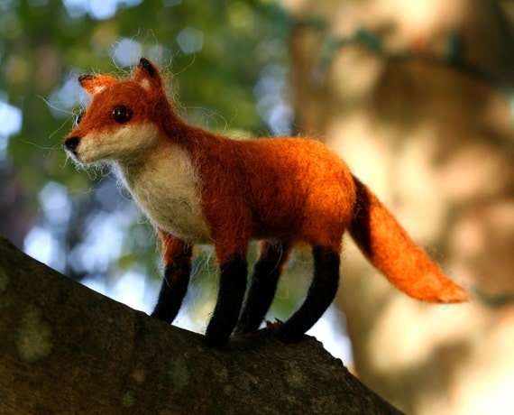 Needle Felted Wool Fox