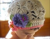 White Crochet Baby-Toddler Hat- made to Order