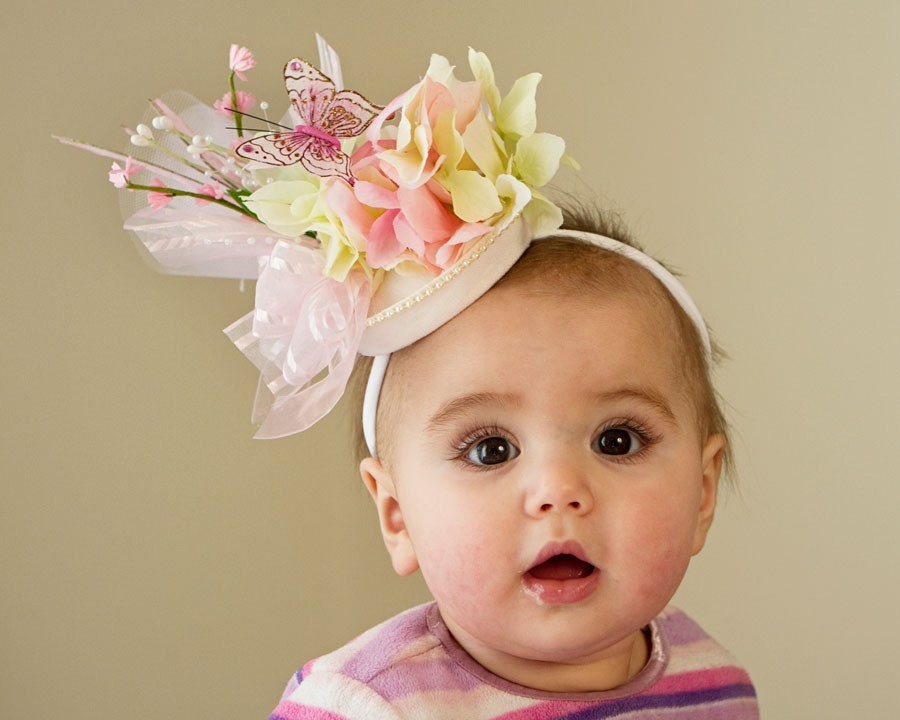 Baby Hat, "Fancy Nancy" Theme Fascinator Hat - use for  Easter, Spring, Photo Prop - Amarmi