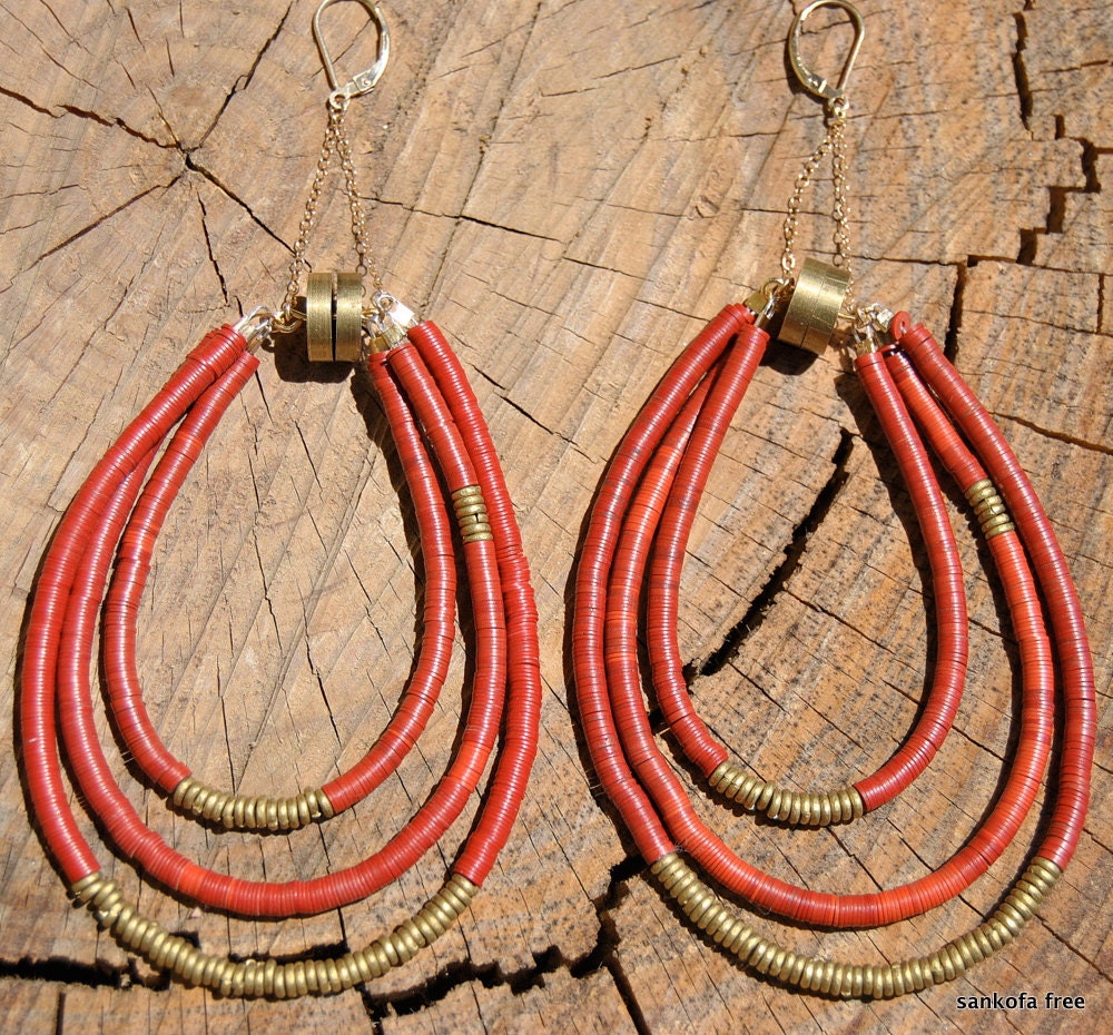 Adanna Tribal Tripal Hoop Earrings