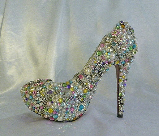 Cinderella's Wish with pastel touches and jewelled ankle strap with bow