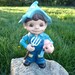 RESERVED FOR JULIE Vintage Ceramic Gnome - Farmer with cute dirty piggy