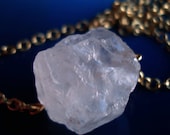 Quartz Nugget Neckalce Gold Plated Chain Simple Minimalist Modern Geometric Geology Moon Glow Simple Natural Nature Rough Cut