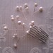 Delicate Wire Wrapped White Pearl Hair Comb, Perfect for Weddings, Brides, Bridesmaids, Graduation, Prom, Special Occasions, Black Tie