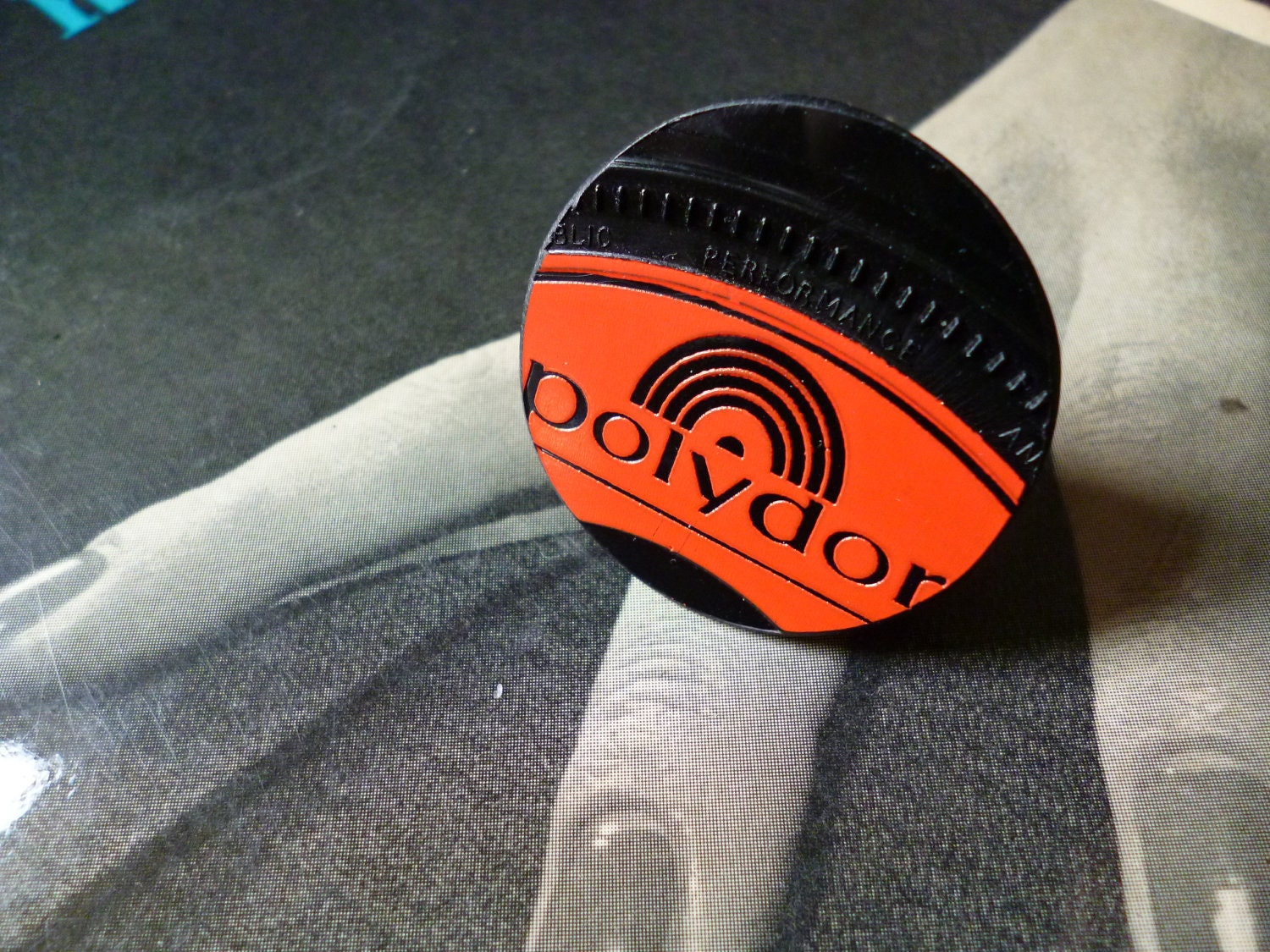 Eco Friendly Festival Fashion Party Ring Vintage Vinyl Record Black and Red