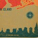 NYC Boroughs Map in Red- Vintage Style Print 11x17