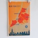 NYC Boroughs Map in Red- Vintage Style Print 11x17