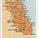 City of Chicago Map Poster in Orange- Vintage Style Poster 11x17