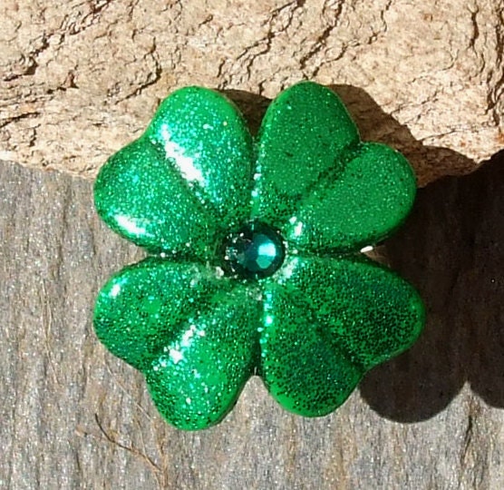 ON SALE: Lucky Four Leaf Clover Adjustable Ring with Sparkling Finish and Swarovski Crystal