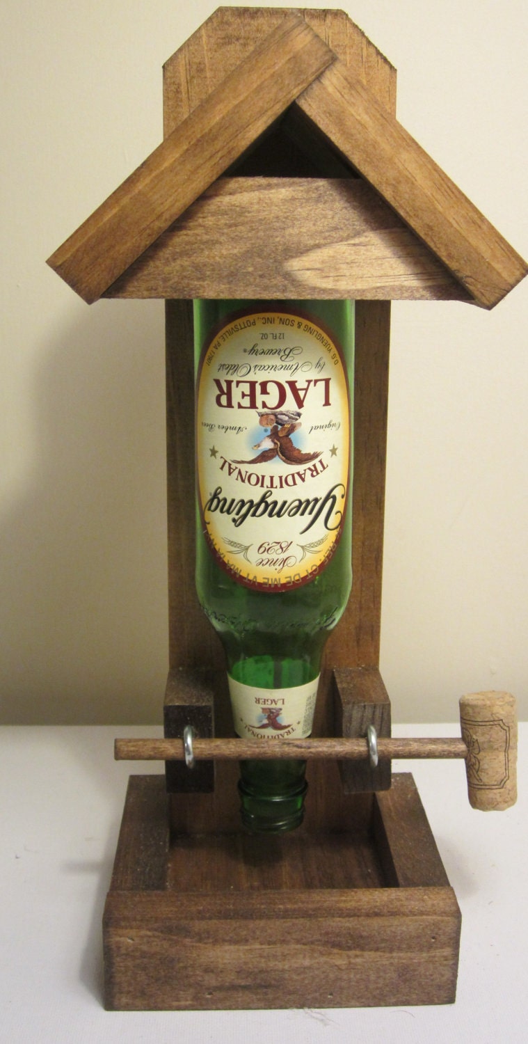 Beer Bottle Bird Feeder Yuengling by AllyBoosCreations on Etsy