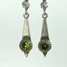 Crystal Dangle Earrings Crystal Earring SALE Tiny Drops Olive Green with Rhinestone Earwire