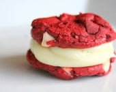 Rebel Red Velvet White Chocolate Chip with White Chocolate Ganache Cookie-Wiches -1/2 Dozen