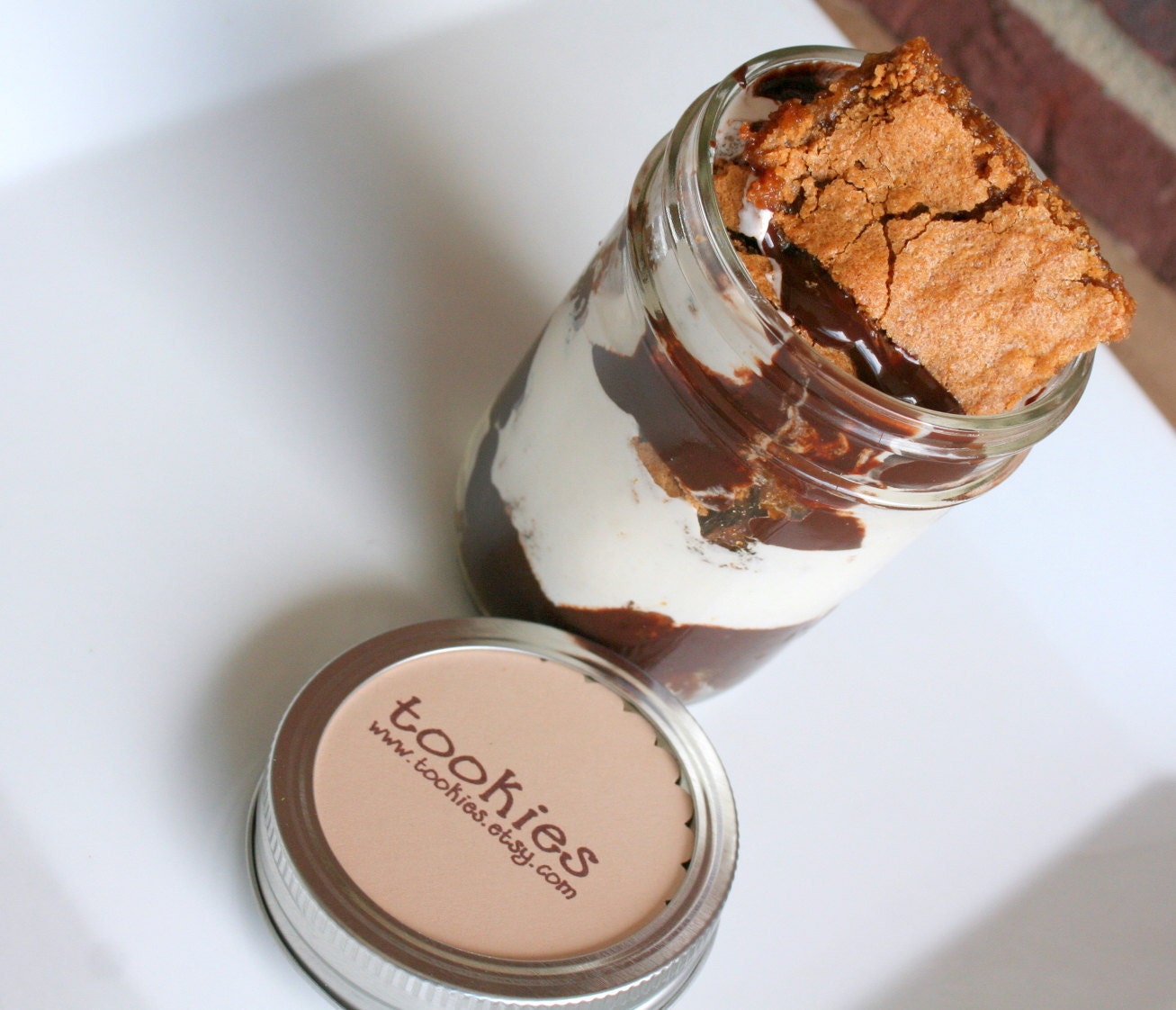 SMORE's Bar Cookie Jar with Chocolate Ganache & Marshmallow Buttercreme Frosting 4 pack