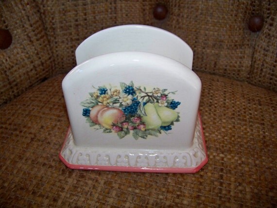 Vintage Ceramic Napkin Holder by Avon Sweet Country by Pohlmans
