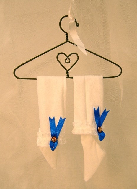 BJD Royal blue ribbon stockings