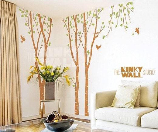 Wall Decal Wall Sticker tree decal Vinyl decal - Birch Trees Forest - kk108