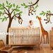 Wall Decal tree decal - Monkeys with Giraffe wall decals KK127