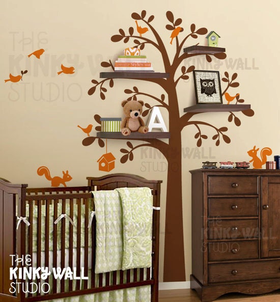 Wall Decal wall sticker - Shelf Tree Wall Decal  KK125